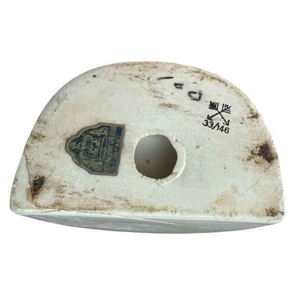 VTG Japan Porcelain Napkin Holder Girl Figurine Daily Bread Repaired - Picture 7 of 9